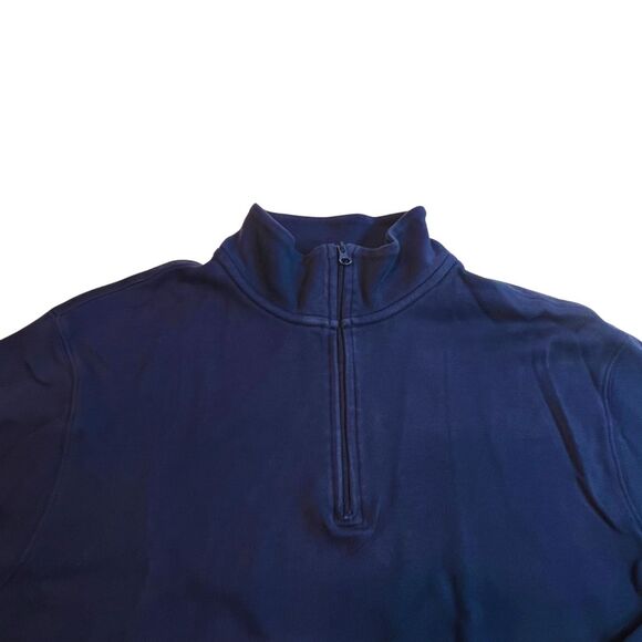 Vineyard Vines Sweater Womens Medium Navy Blue Quarter Zip Cotton Fall Pullover - Picture 11 of 12